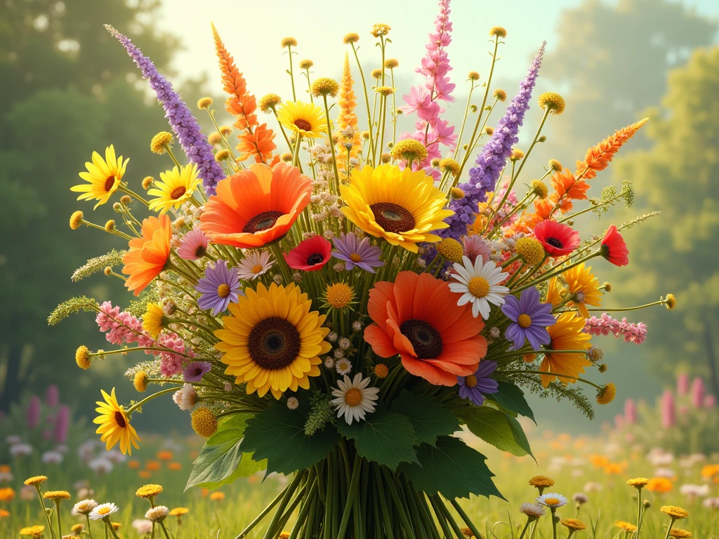 Wildflower Meadow bouquet with seasonal blooms from Craxylonhroz